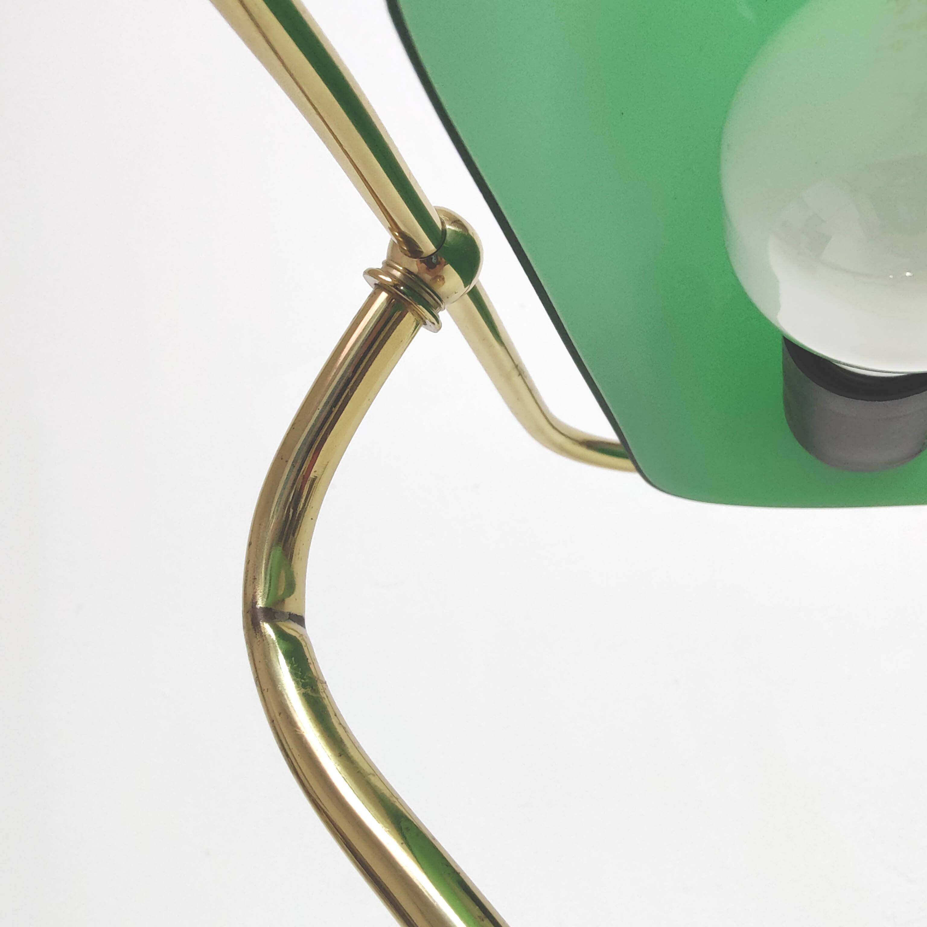 Banker lamp notary golden opaline green