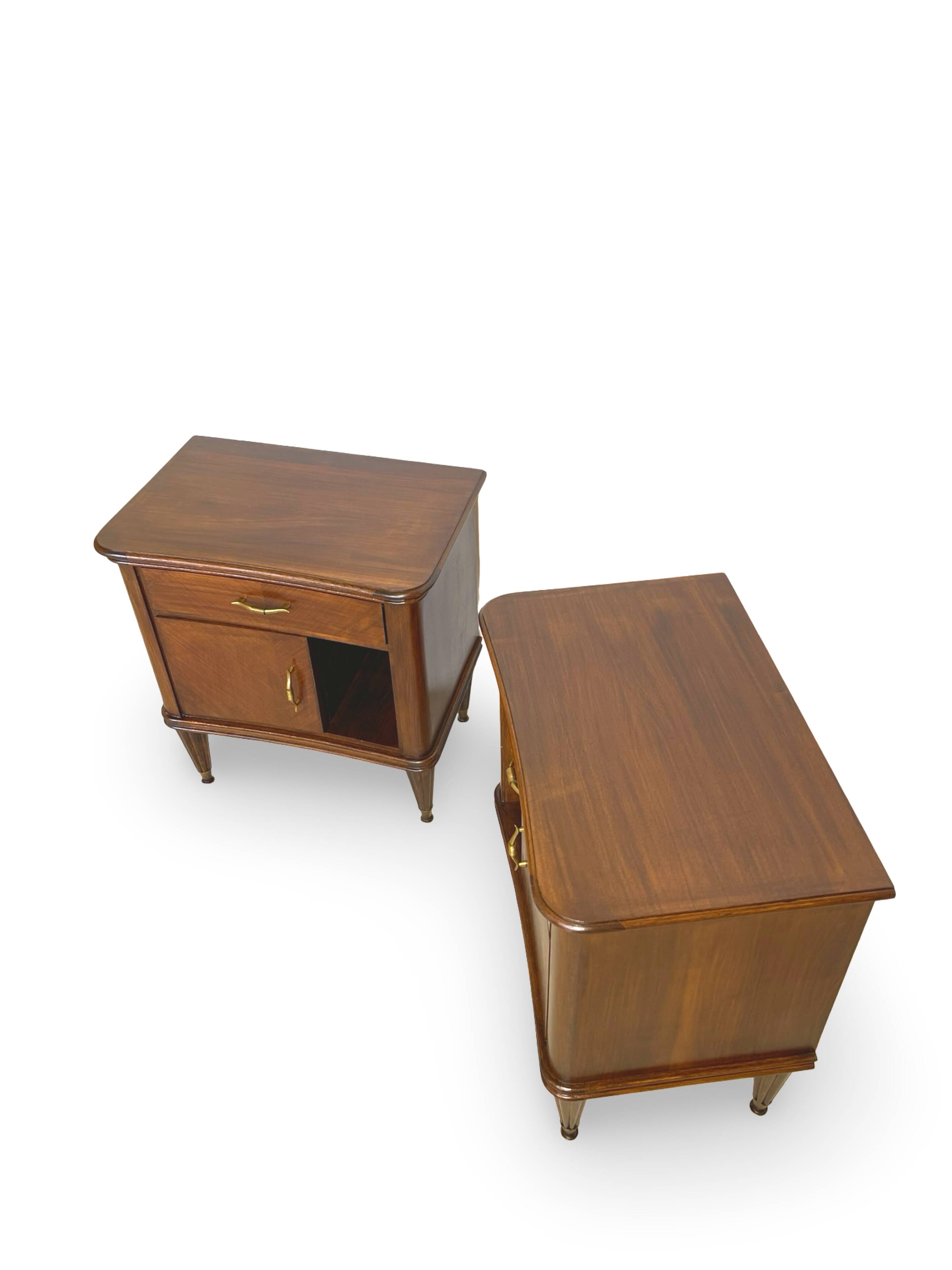 Pair of Italian bedside tables from the mid-20th century.