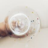 Crystal decanter with colored enamel dots