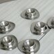 Set of 6 brushed stainless steel egg cups
