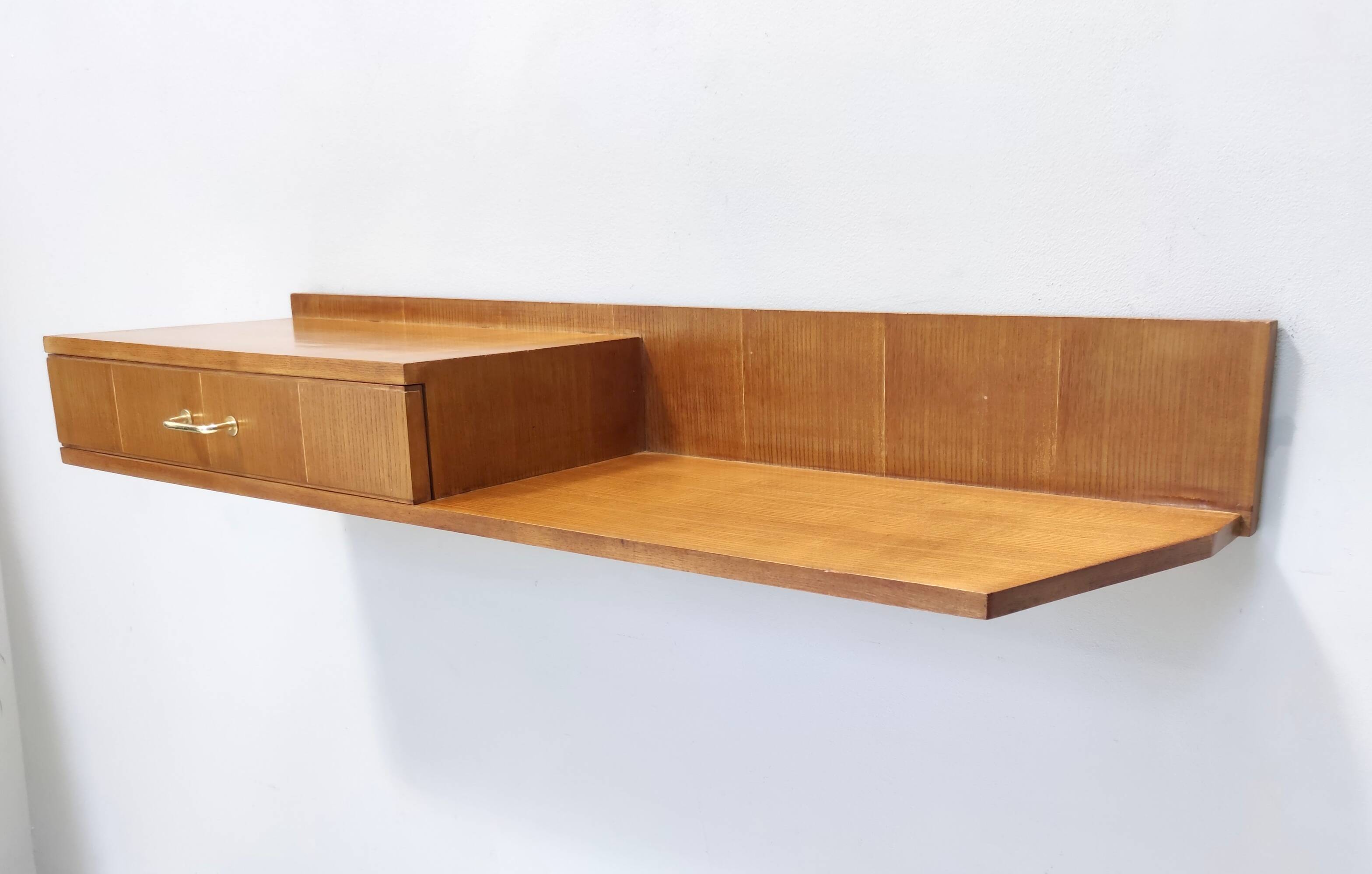 Table console murale en hêtre et chêne dur, Italie