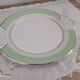 Pie dish with ears in water green and golden frieze l'Amandinoise