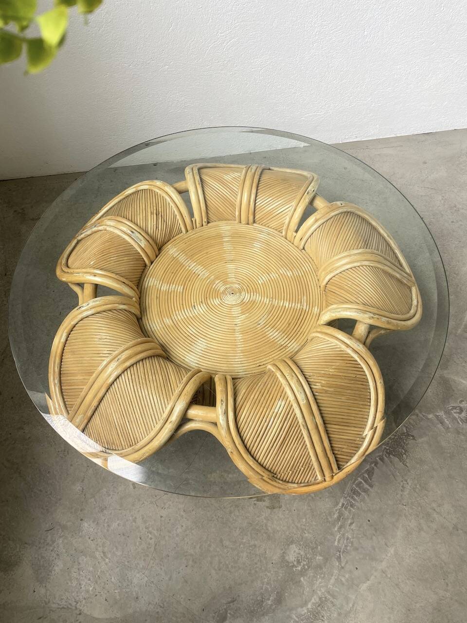 Vivai del sud “flower” rattan coffee table