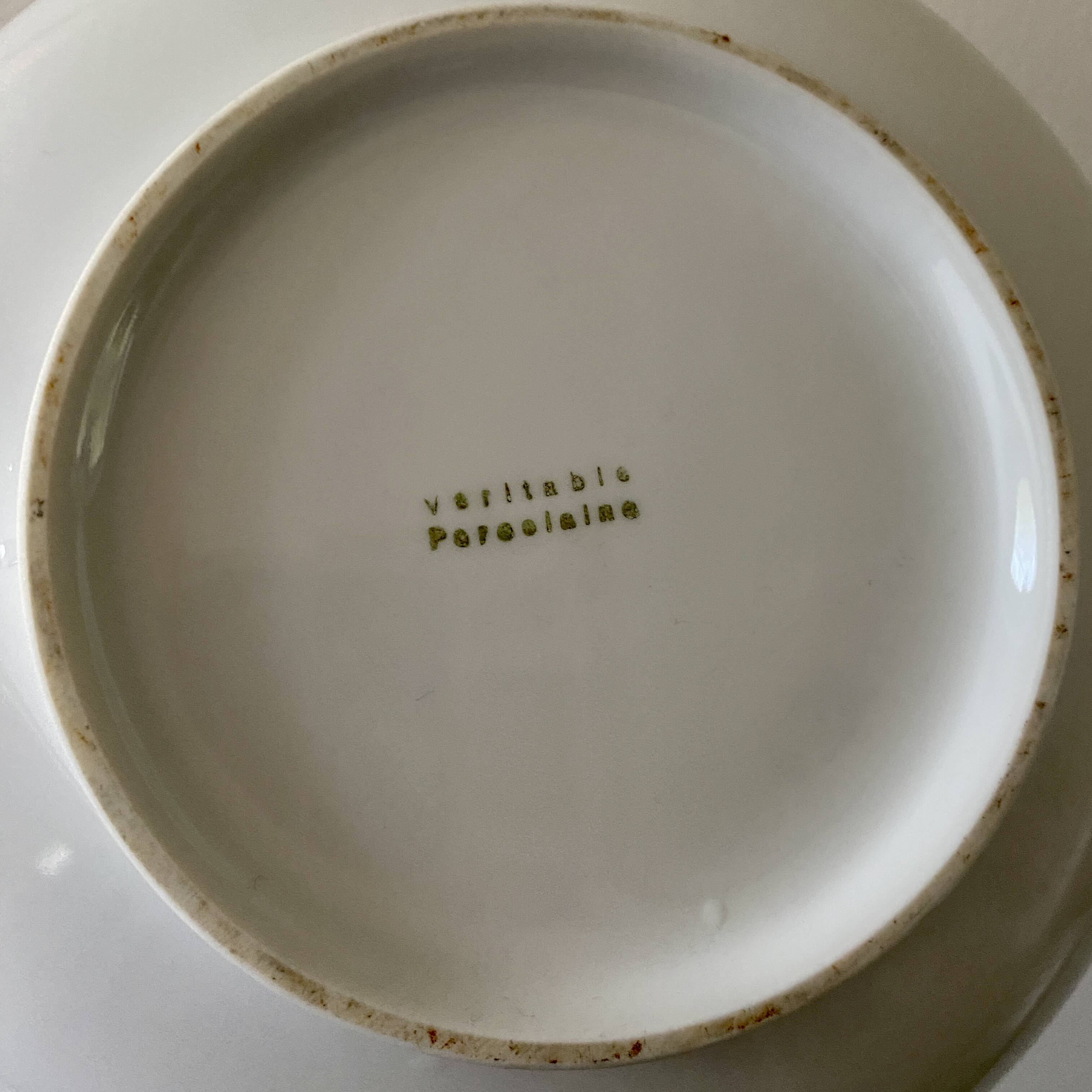 Vintage porcelain salad bowl - bird and flower decorations