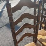 Series of 4 high-backed oak chairs