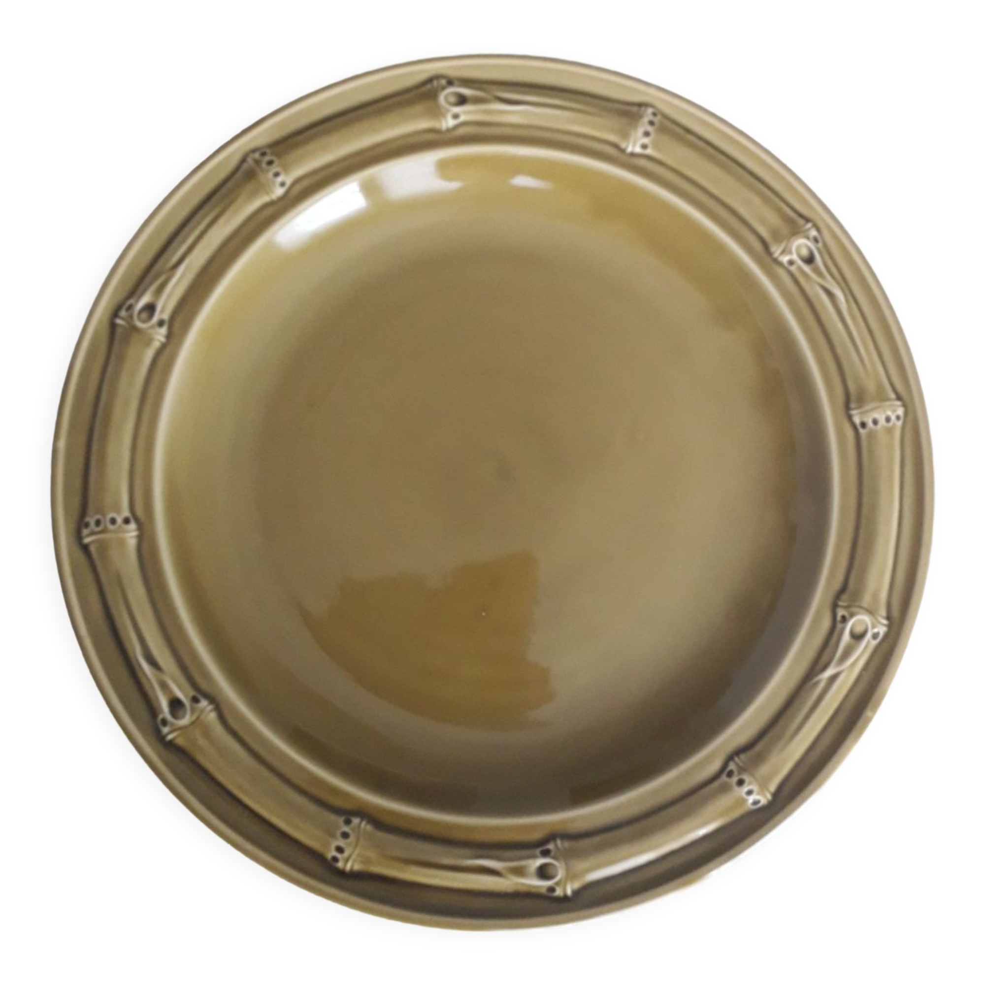 Vintage green Gien dish 29 cm