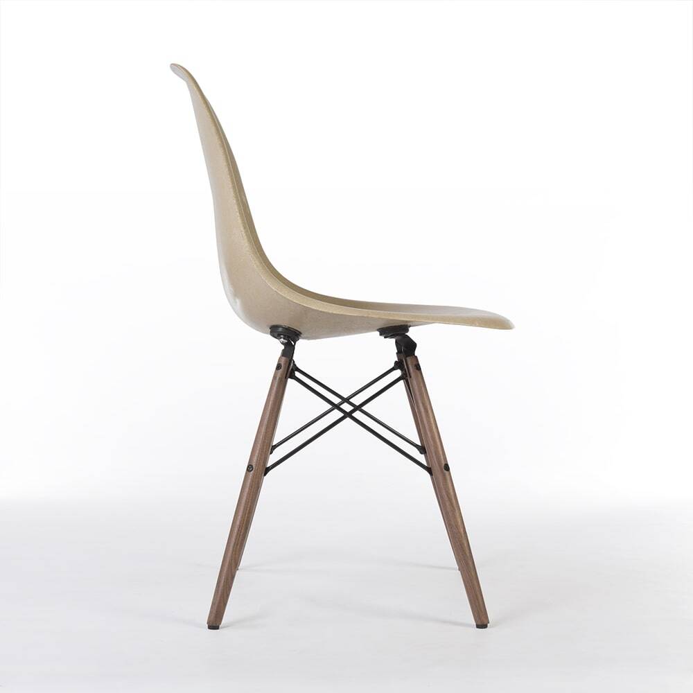 Greige Pair (2) Herman Miller Vintage Original Eames DSW Side Shell Chairs