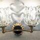 Set of 4 modernist double wall lights by Maison Arlus, France circa 1950.