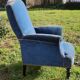 Fauteuil Napoléon III velours bleu