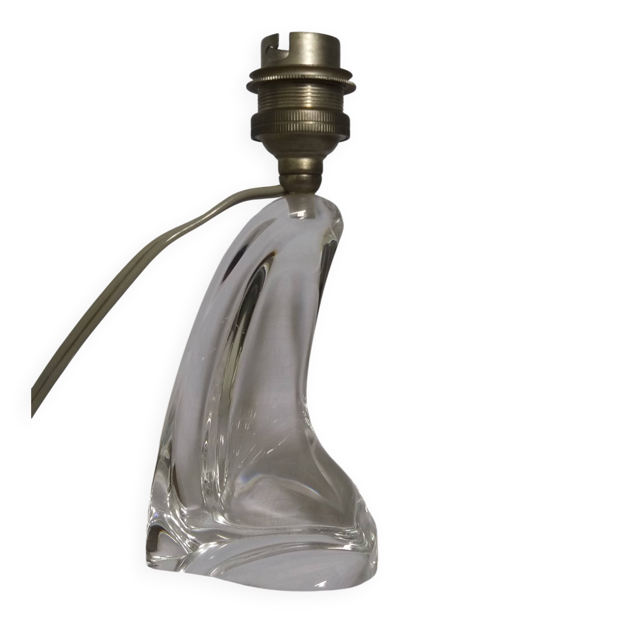 Lampe en cristal Daum France pied forme libre