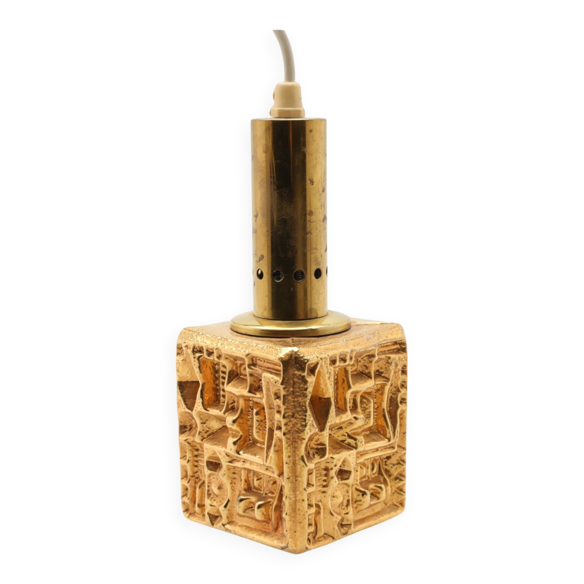 Sculpted glass pendant, anonymous artist, France, circa 1960.