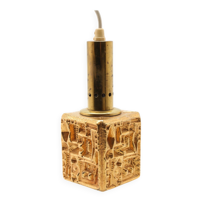 Pendentif en verre sculpté, artiste anonyme, France, vers 1960