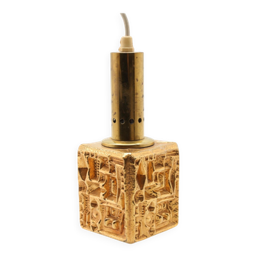Sculpted glass pendant, anonymous artist, France, circa 1960.