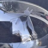 5 coupes à champagne en verre soufflé décor taillé abeilles