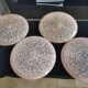 Lot of pink clichy glass paste globes for art deco chandeliers