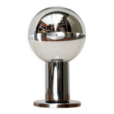 Vintage German ceiling lamp in chrome and glass from the space age by Motoko Ishii for Staff, 1970s.
