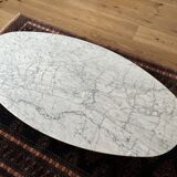 Marble and rosewood coffee table, designed by Hugues Poignant for Roche Bobois