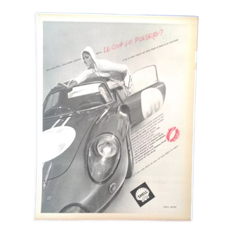 Publicité papier voiture Shell  issue d'une revue d'époque