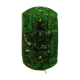 Old wall lamp made of hard pressed green glass.