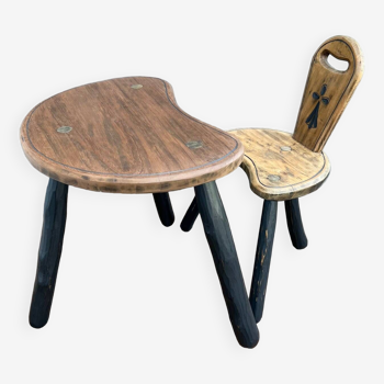 “Child” desk and chair – brutalist art
