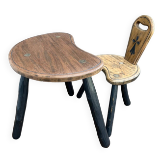 “Child” desk and chair – brutalist art