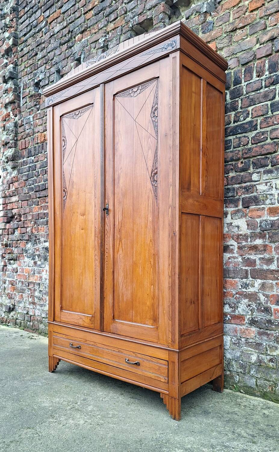 Large art deco wardrobe, antique wardrobe