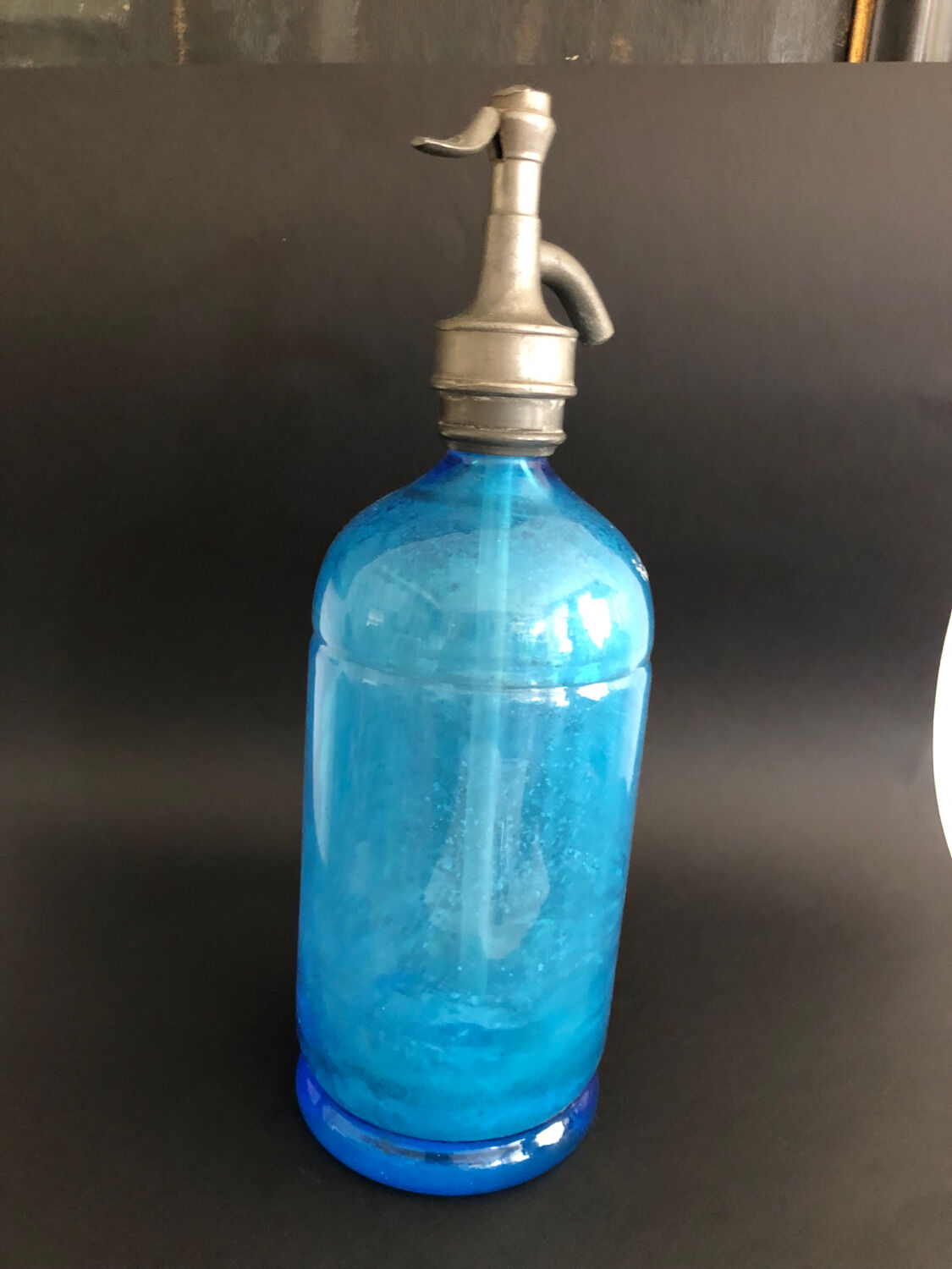 Blue vintage siphon