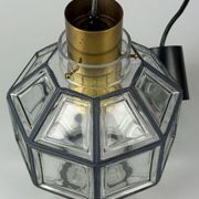 60s 70s hanging lamp by Limburg Leuchten Germany glass brass Space Age