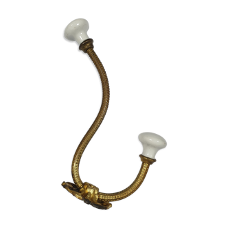Patère laiton porcelaine