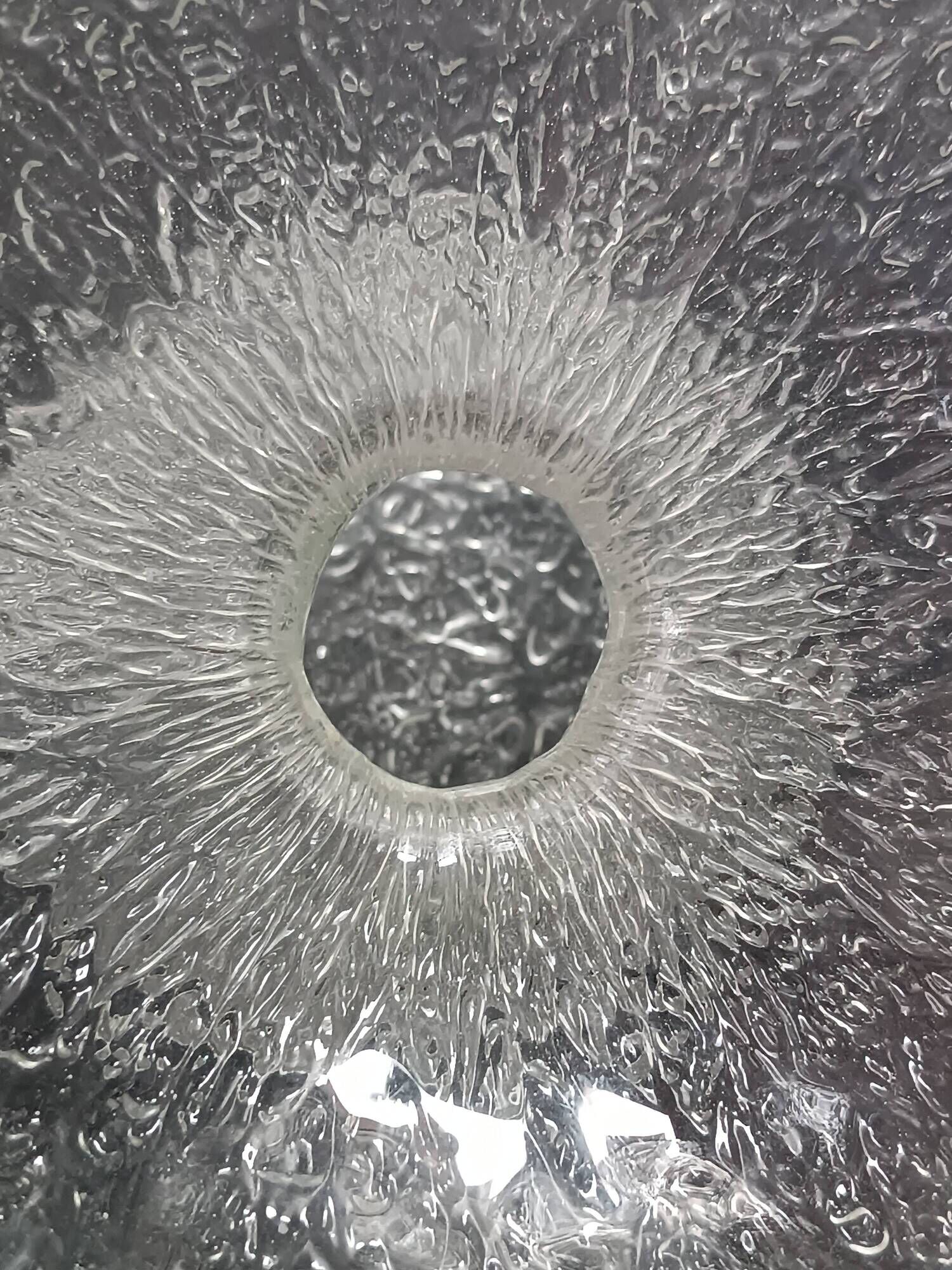 Vintage frosted crystal footed bowl