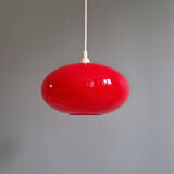 Vintage suspension in red opaline, 1960s-70s.