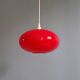 Suspension vintage en opaline rouge, années 1960-70
