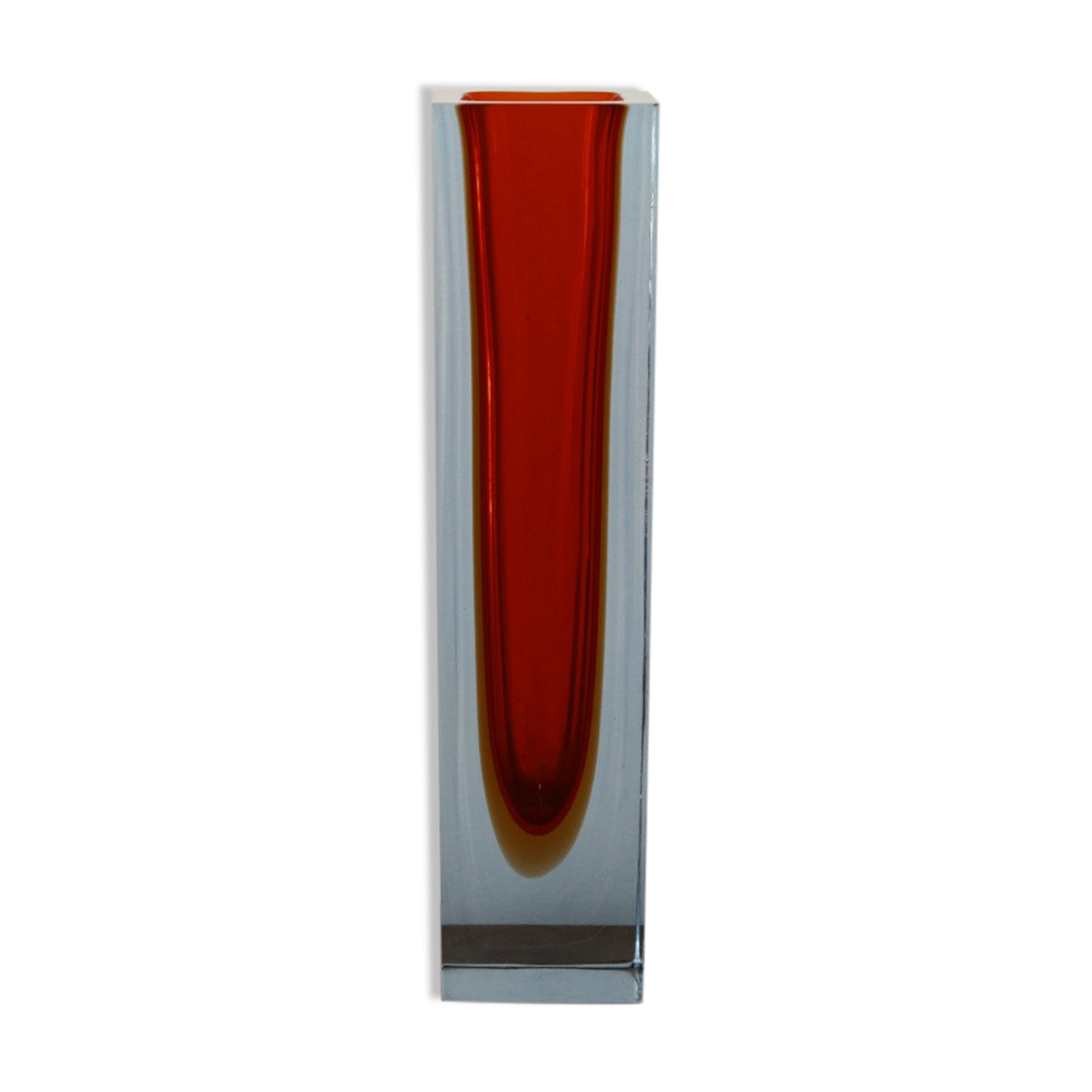Vintage glass vase by Murano Sommerso by Flavio Poli - 1960