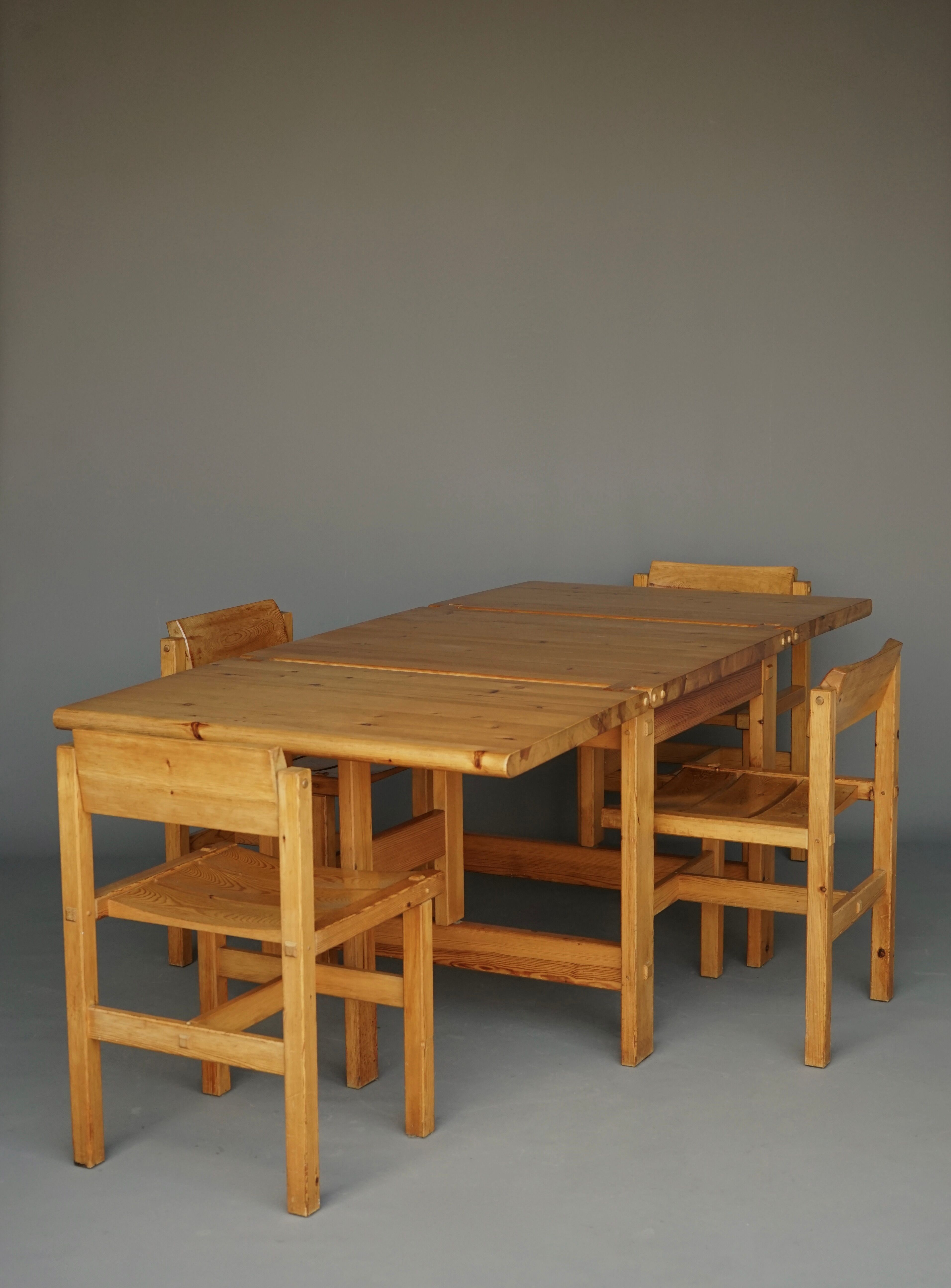 Pine Dining Set by Edwin Helseth for Strange Bruk, 1960s