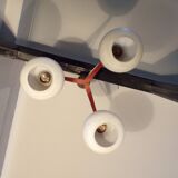 Scandinavian 3-light teak chandelier