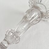 Antique baluster-shaped molded glass candlestick holder