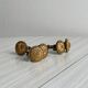 Set of 5 antique brass furniture knobs
