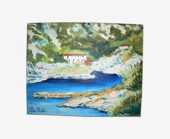 Oil on canvas by Patrice Skrabal Calanque de Morgiou