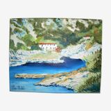 Oil on canvas by Patrice Skrabal Calanque de Morgiou