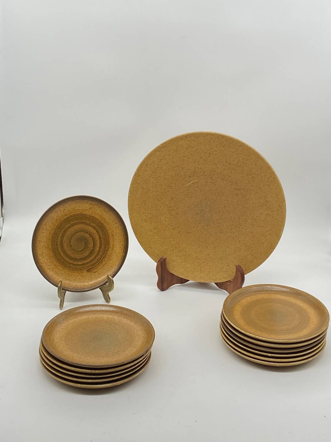 Dessert service / plates, vintage, stoneware, Longchamp France 🇫🇷,