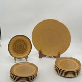 Service à  dessert / assiettes , vintage , grès, Longchamp France 🇫🇷 ,