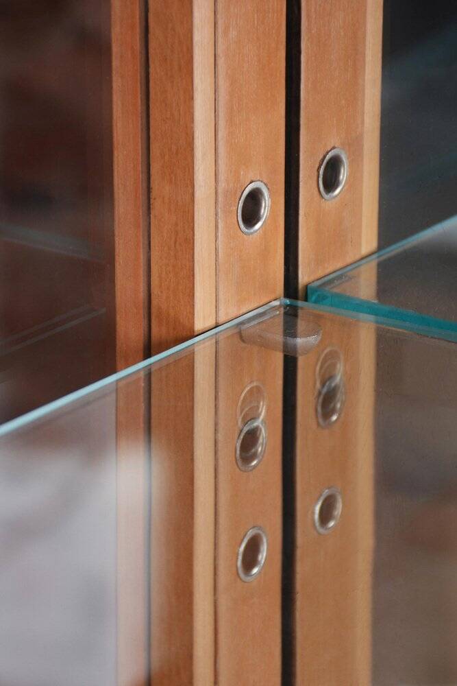 Art Deco Display Cabinets in Maple, Glass, and Mirror, Czech, 1930s, Set of 2