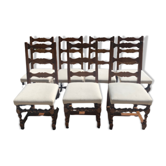 Set of seven Parisian mansion dining chairs 1920'