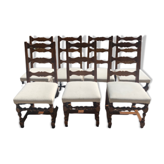 Set de sept chaises de salle à manger 1920'