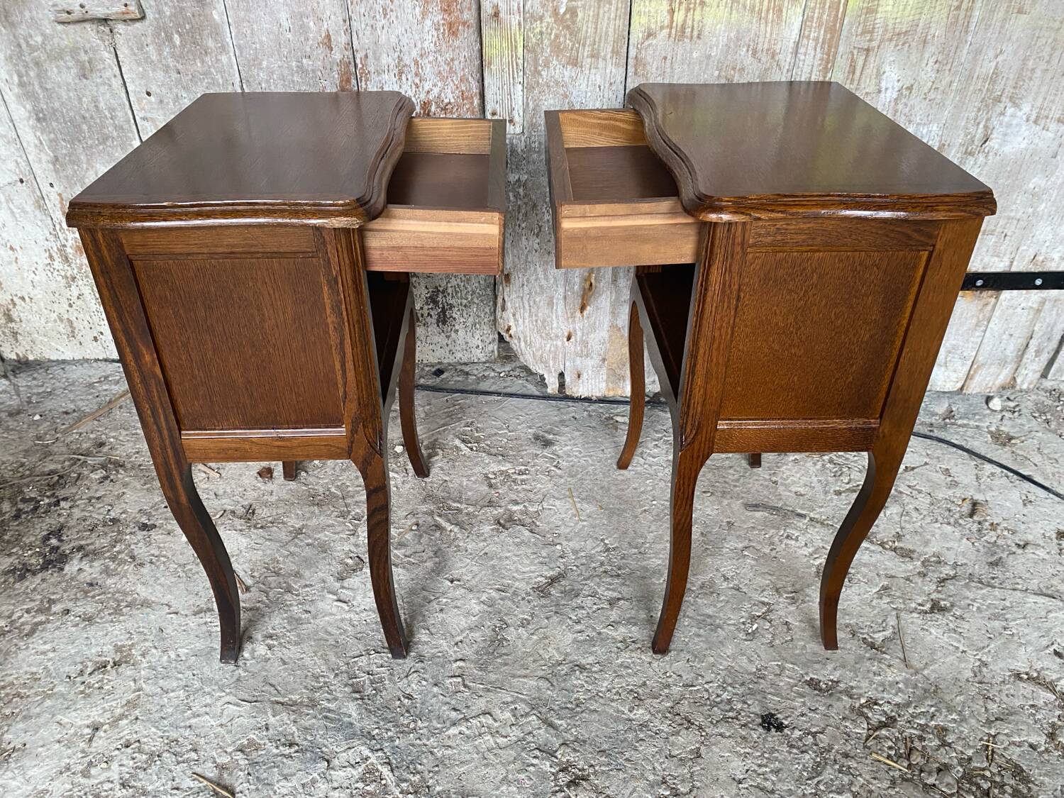 Louis XV Style Nightstand with Drawer + Vintage Case #D50