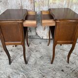 Louis XV Style Nightstand with Drawer + Vintage Case #D50