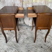 Louis XV Style Nightstand with Drawer + Vintage Case #D50