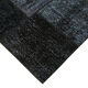 Handmade turkish overdyed 171 cm x 243 cm black patchwork carpet