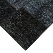 Handmade turkish overdyed 171 cm x 243 cm black patchwork carpet