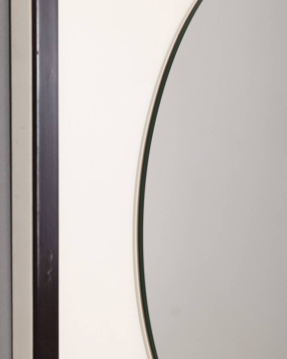Miroir mural en bois vintage par les Sbrilli Fratelli, années 1970